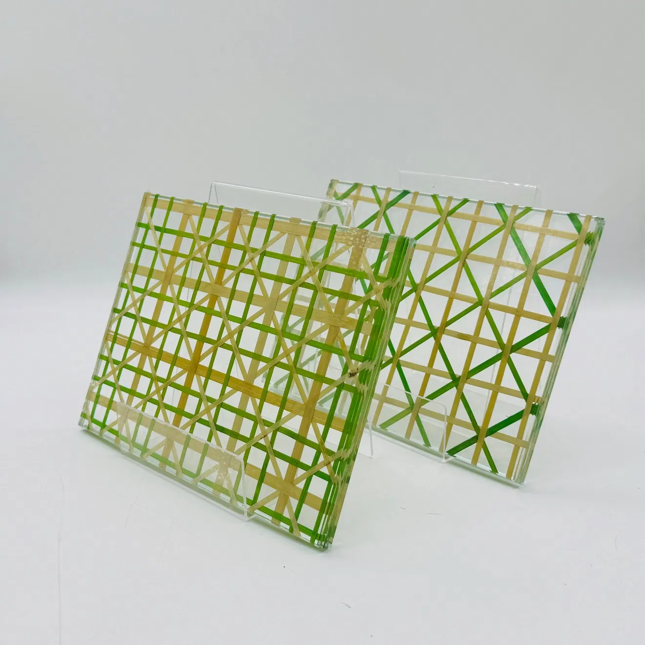 Guangzhou Glass Factory Customized Art Building Bamboo Woven Laminated Wired Glass