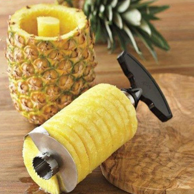Kitchen Tool Fruit Stainless Steel Pineapple Spiral Slicer Peeler Cutter