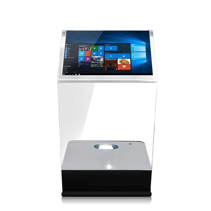 30 Inch Exhibition Holographic Projection Film Fly Screen Touch Kiosk with Transparent Glass