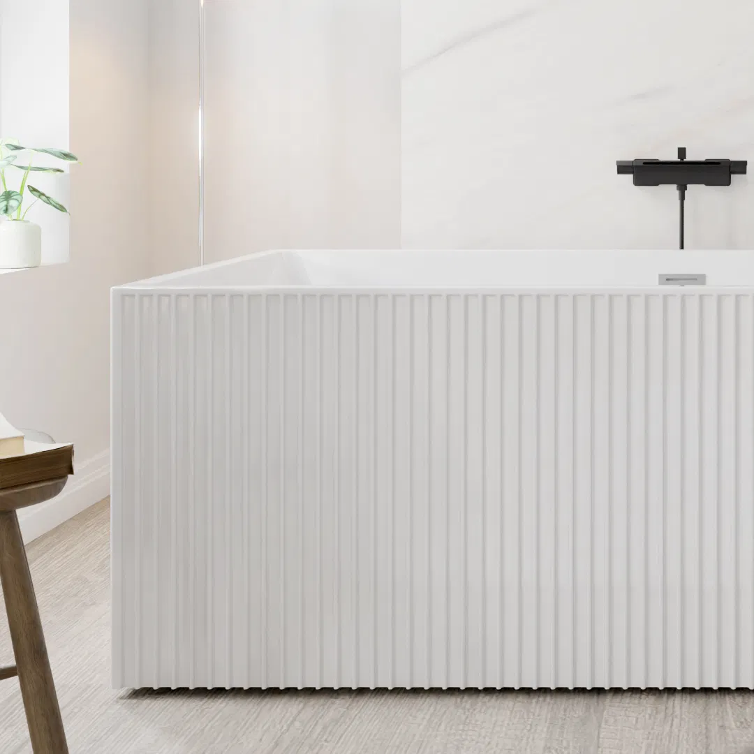 Глубокая отдельностоящая ванна в полоску Classic Elegant