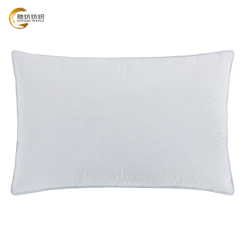 Factory Wholesale 100% Combed Cotton 3 Layers / Chambers Goose / Duck Feather Down Premium Quality King Size Hotel / Home Bed Sleeping Firm Neck Pillow Insert