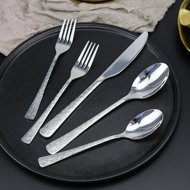 304 Stainless Steel Tableware with Hammer Pattern: Knives, Spoons, Forks
