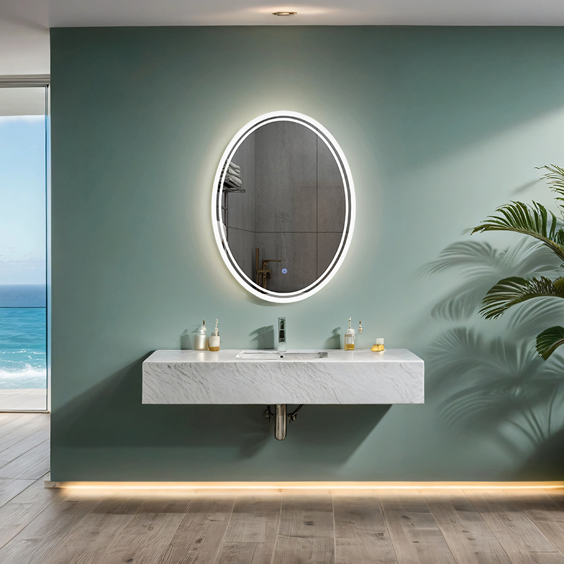 Round Modern Spremium Decorative Glass Espejos Bathroom Mirror with Light Hot Sale