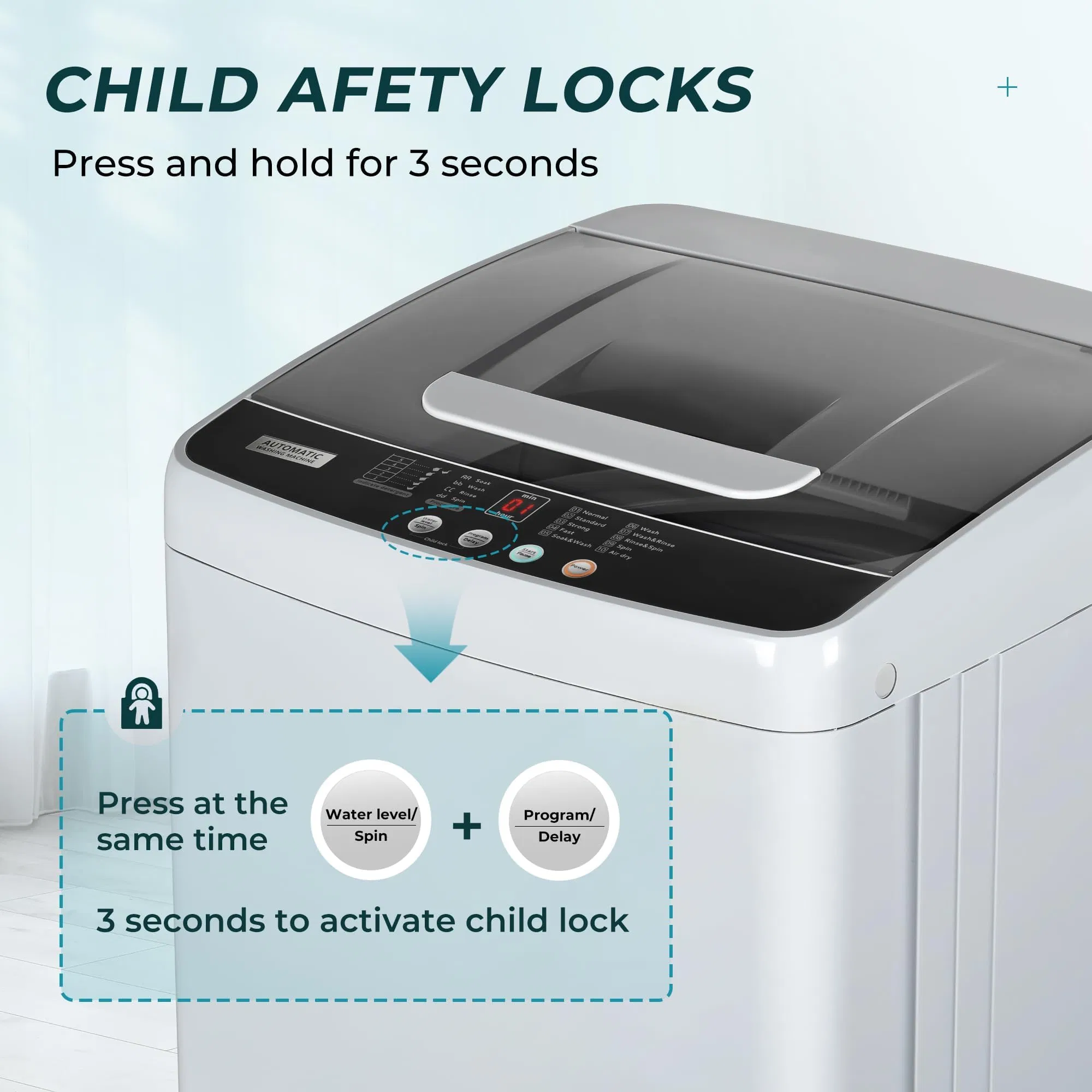 Euhomy Efficient Pulsator Washing Machine for Compact Apartment Living