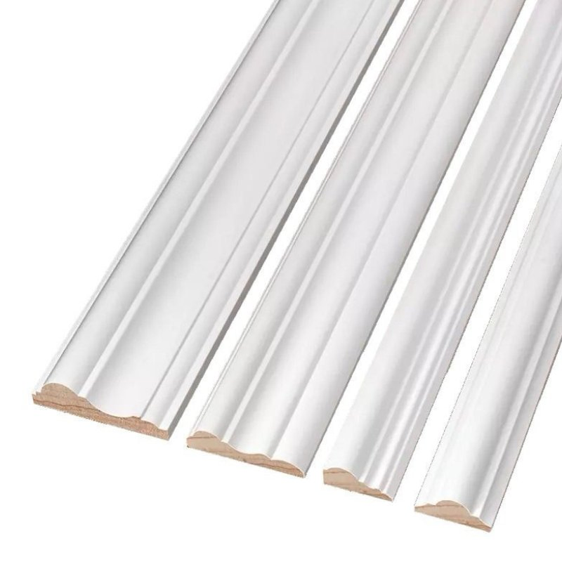 Interior Home Modern Baseboard Wood Decorative Construction Carved White Primed Moldings