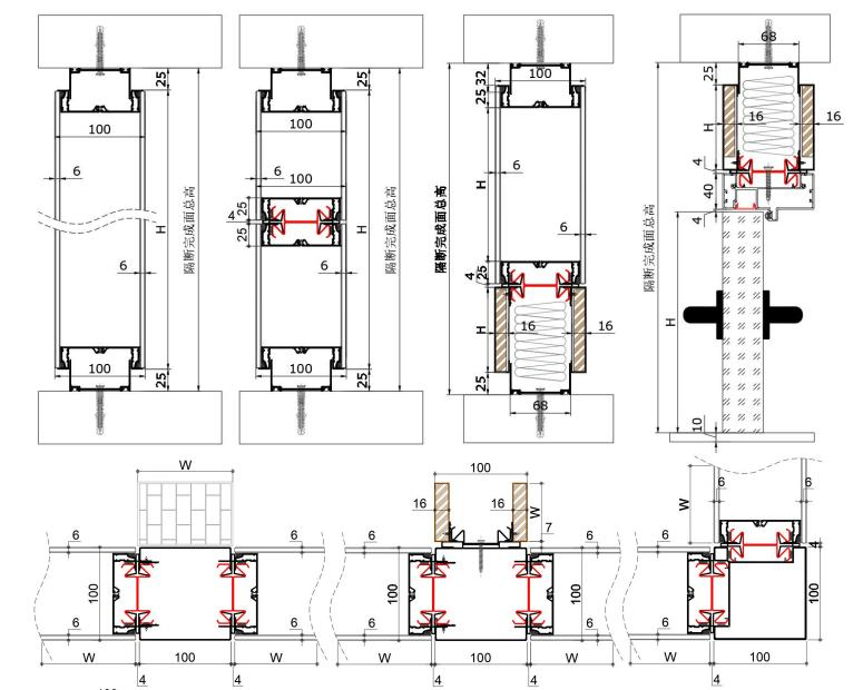 Commercial Building Soundproof Office Partition Mullion