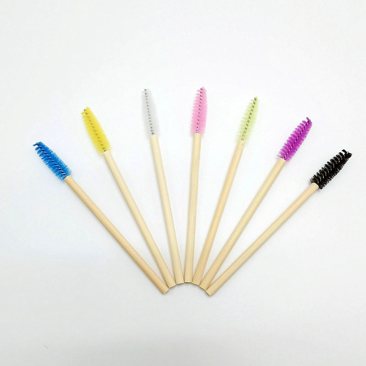 Private Label Disposable Bamboo Mascara Wand Eco-Friendly Eyelash Extensions Brush