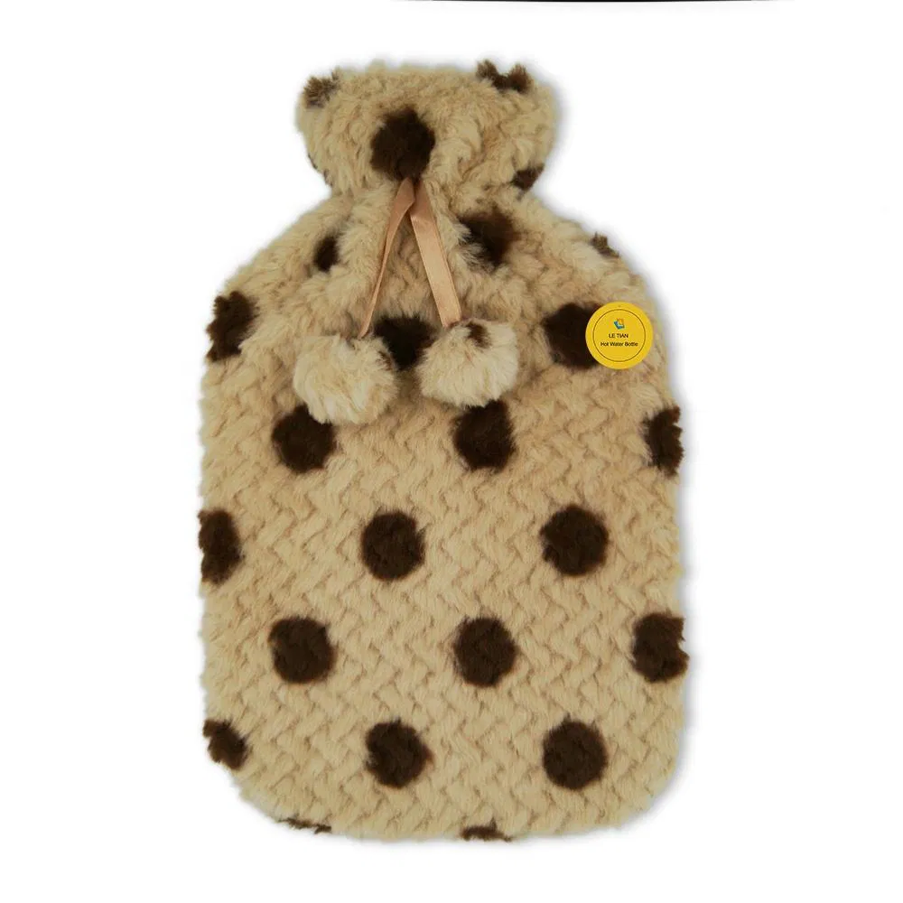 Hot Water Bottle Plush Cover Color Cow Pattern Hot Water Bag Hand Warmer