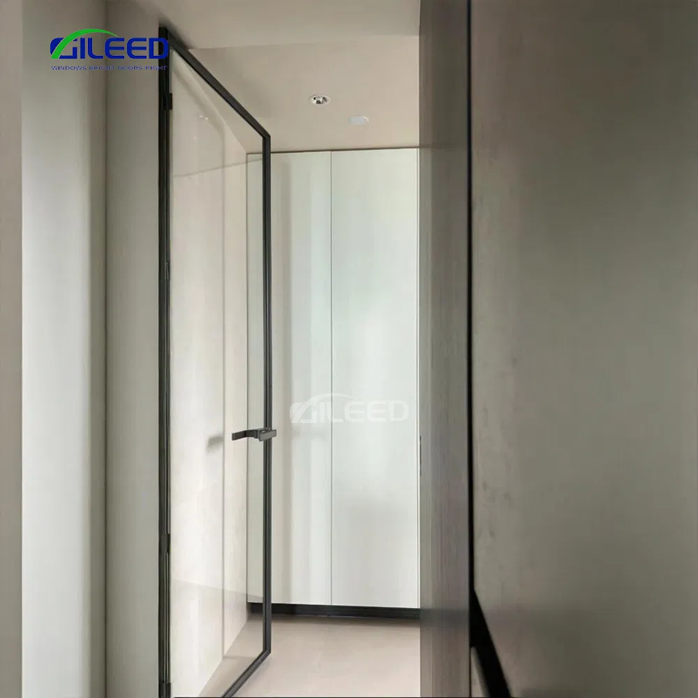 China Top Manufacturer Custom Aluminum Glass Pivot Door Modern Home Security Door with Smart Lock