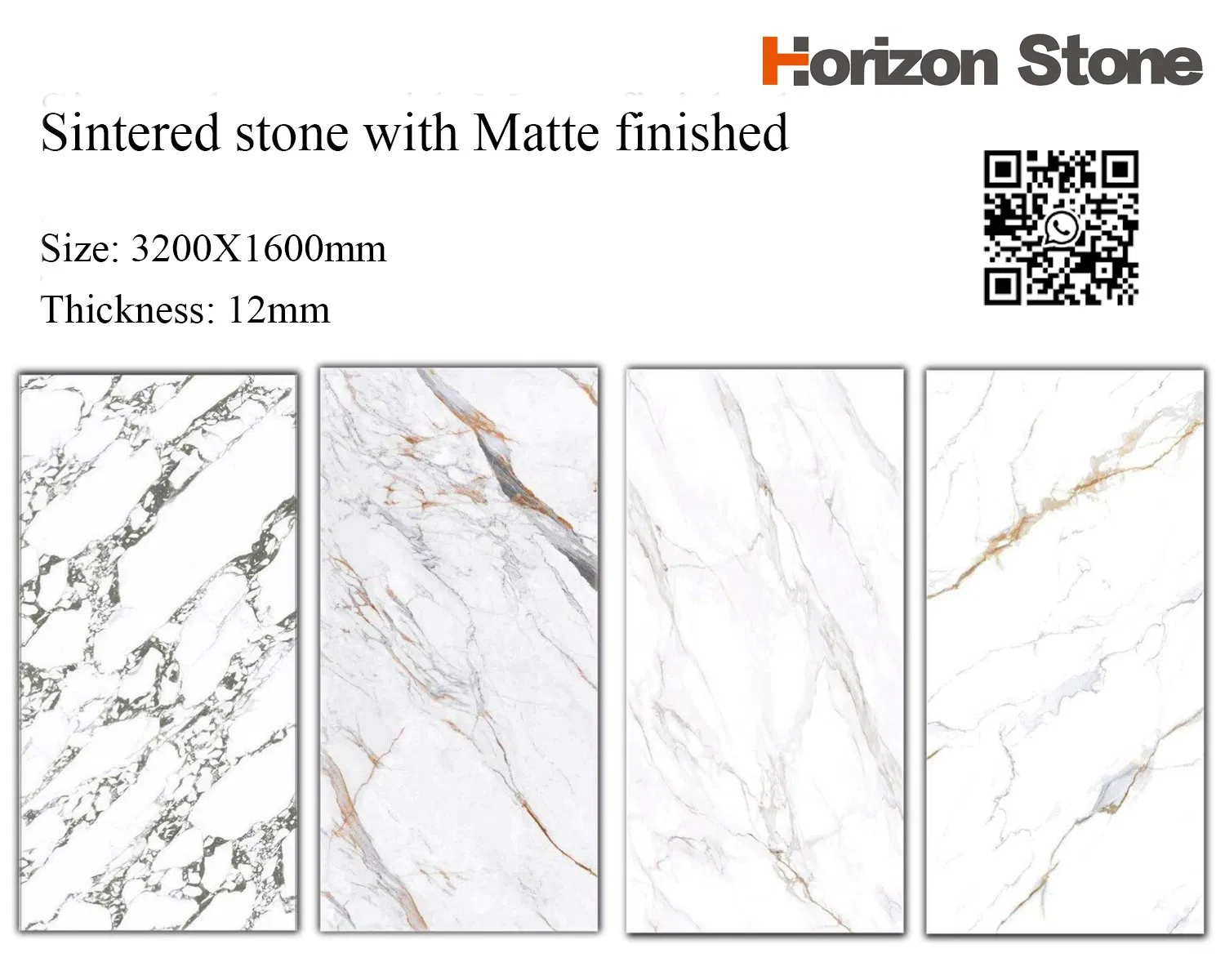 Fashion Horizon Porcelain China Calacatta Countertop White Sintered Stone