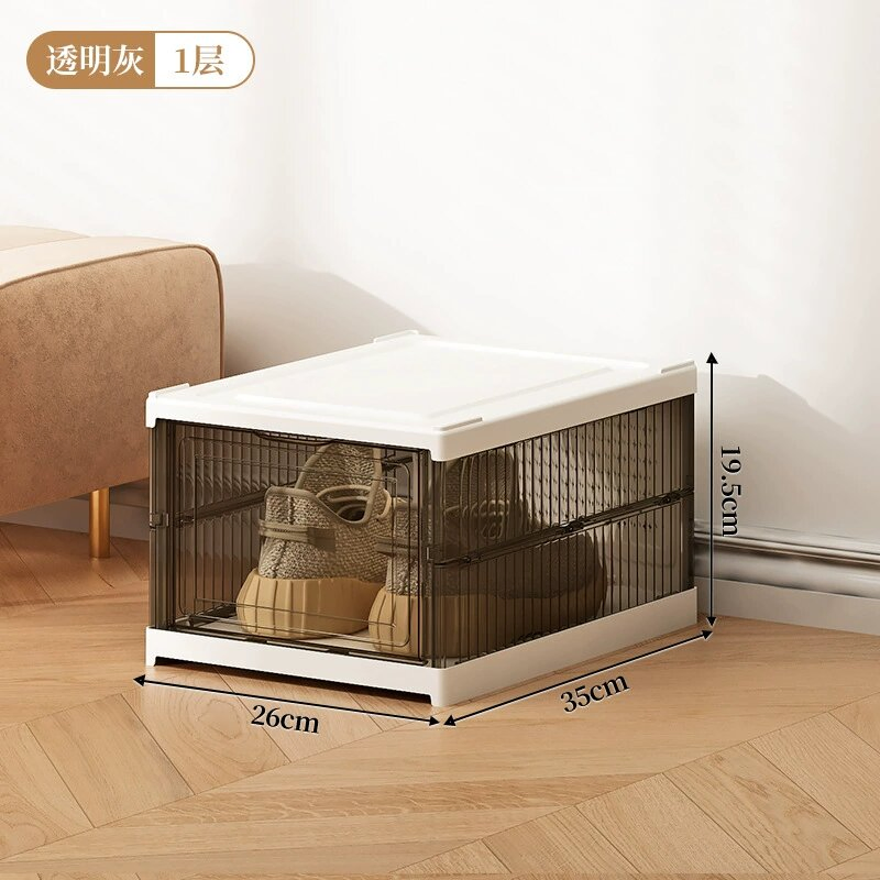 Free Installation Transparent Small Folding Shoe Storage Plastic Box