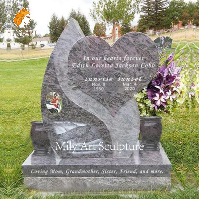 Blue Pearl Tombstone American Style Monument Upright Headstone