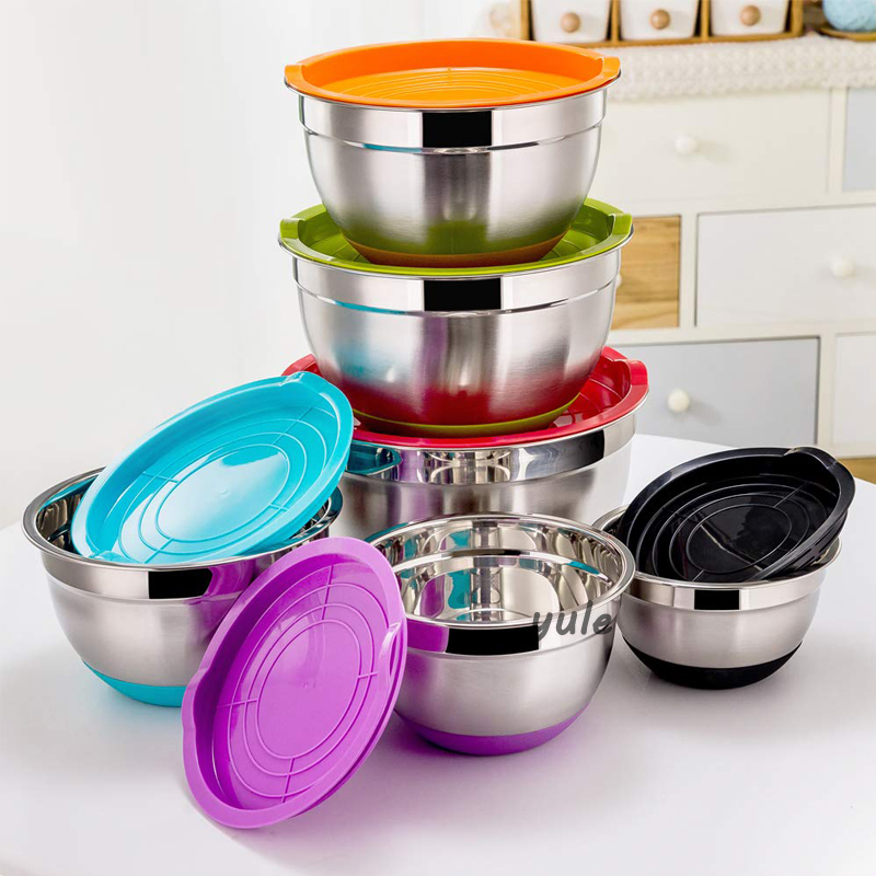 Stainless Steel Mixing Bowl with Silicone Bottom Non-Slip