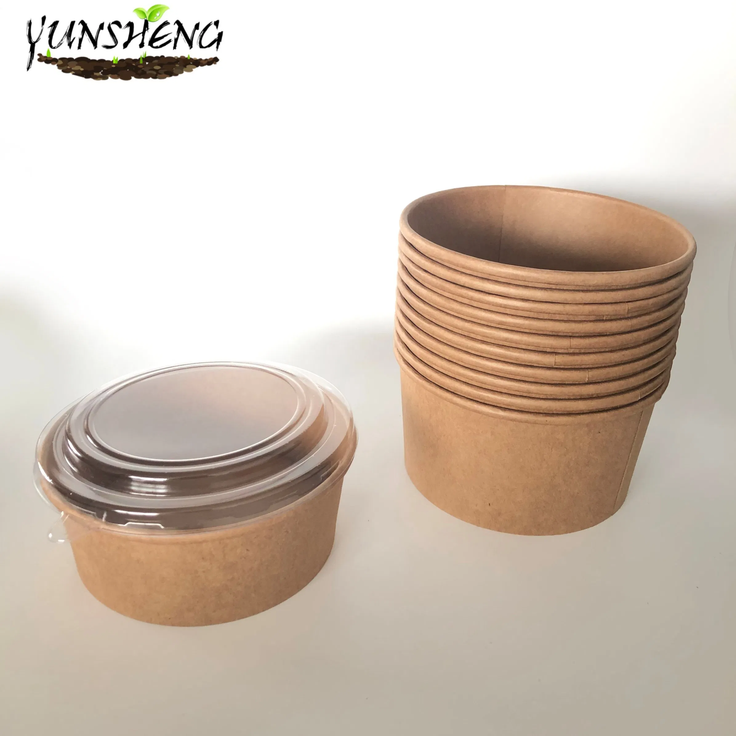 Brown Ice Cream Sundae Cups Disposable Kraft Paper Dessert Frozen Yogurt Bowls 8-Ounce Biodegradable Compostable Eco Friendly