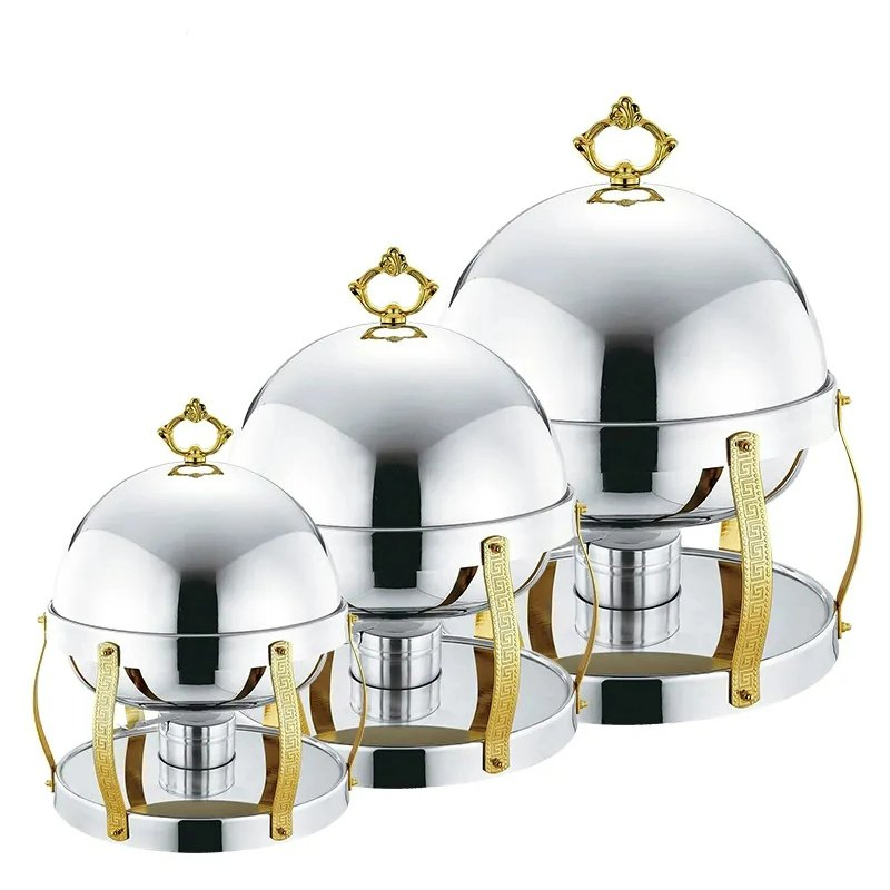 Catering Commercial 2 Half-Size Pan Buffet Luxury Golden Chafing-Dish