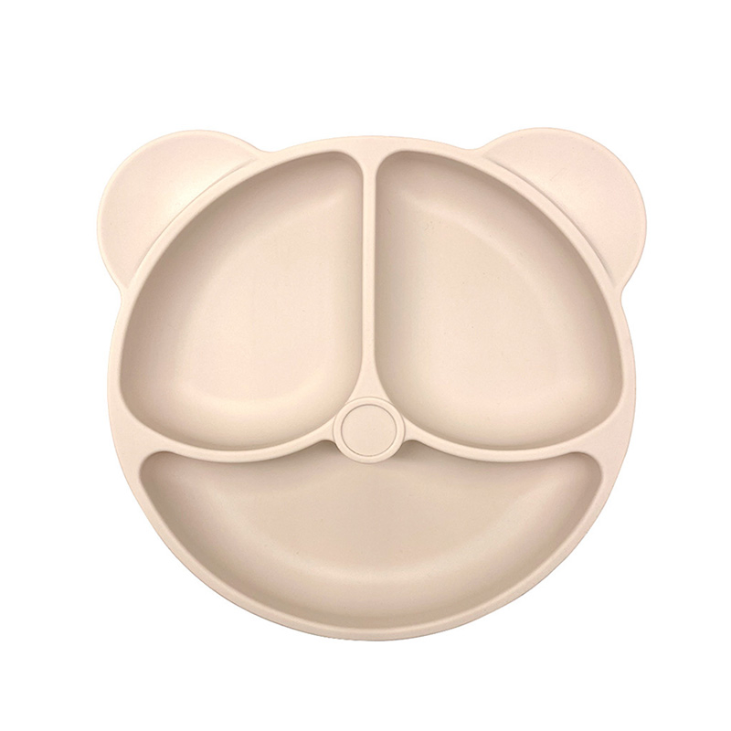 Silicone Baby Plate Bear Shape Food-Grade Silicone Baby Feeding Set