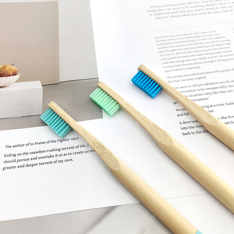 Custom Eco Biodegradable Adult Organic Wooden Toothbrush Bamboo with Logo