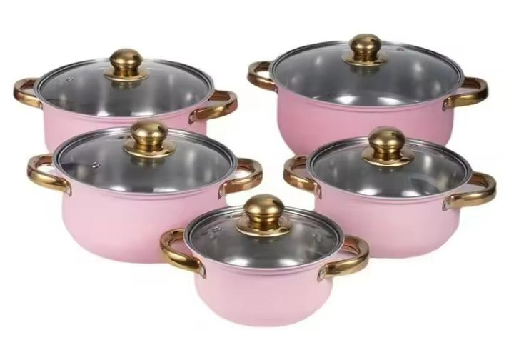 Cooking Pot Cookware Set 10 Piece Stainless Steel