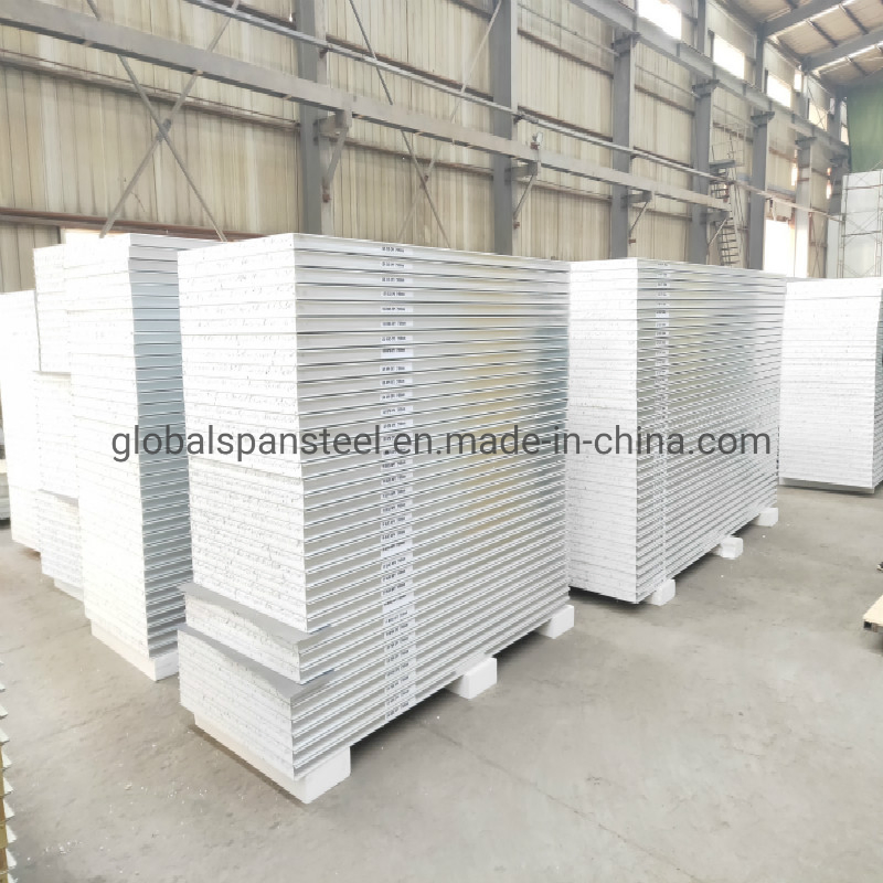 Insulated Prefab Stainless Steel Panels Sandwich Construction Exterior Wall Structural EPS Sandwich Ceiling Panel for Wall and Roof