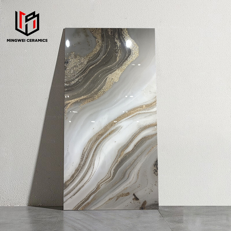 60*120cm Chines Marbl Floor White and Gold Kitchen Porcelain Countertop