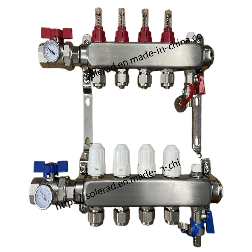 Sld 2-12 Port Stainless Steel Manifold Pre Assembled for Underfloor Heating Applications