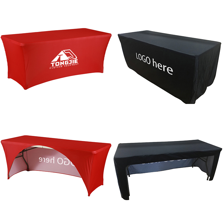 4/6/8FT Counter Tablecloth Outdoor Table Cover Branded Custom Polyester Table Banner for Event
