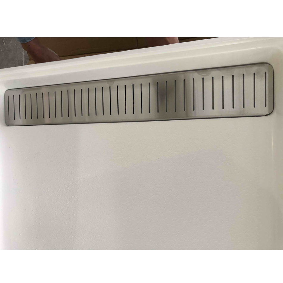 Cast Cultured Marble Rectangular Shape 60''x32''x4'' Trench Drain Shower Pan Shower Base Tray for Hotel Apartment Bathroom