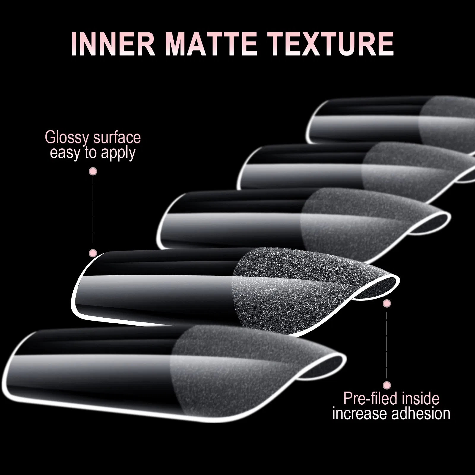 Cross-Border Explosive Nail Art Nail Sheets Free of Engraving Thin Semi-Frosted Ballet European and American Frosted Prosthetic Fingers 600PCS Nail Pieces Whole