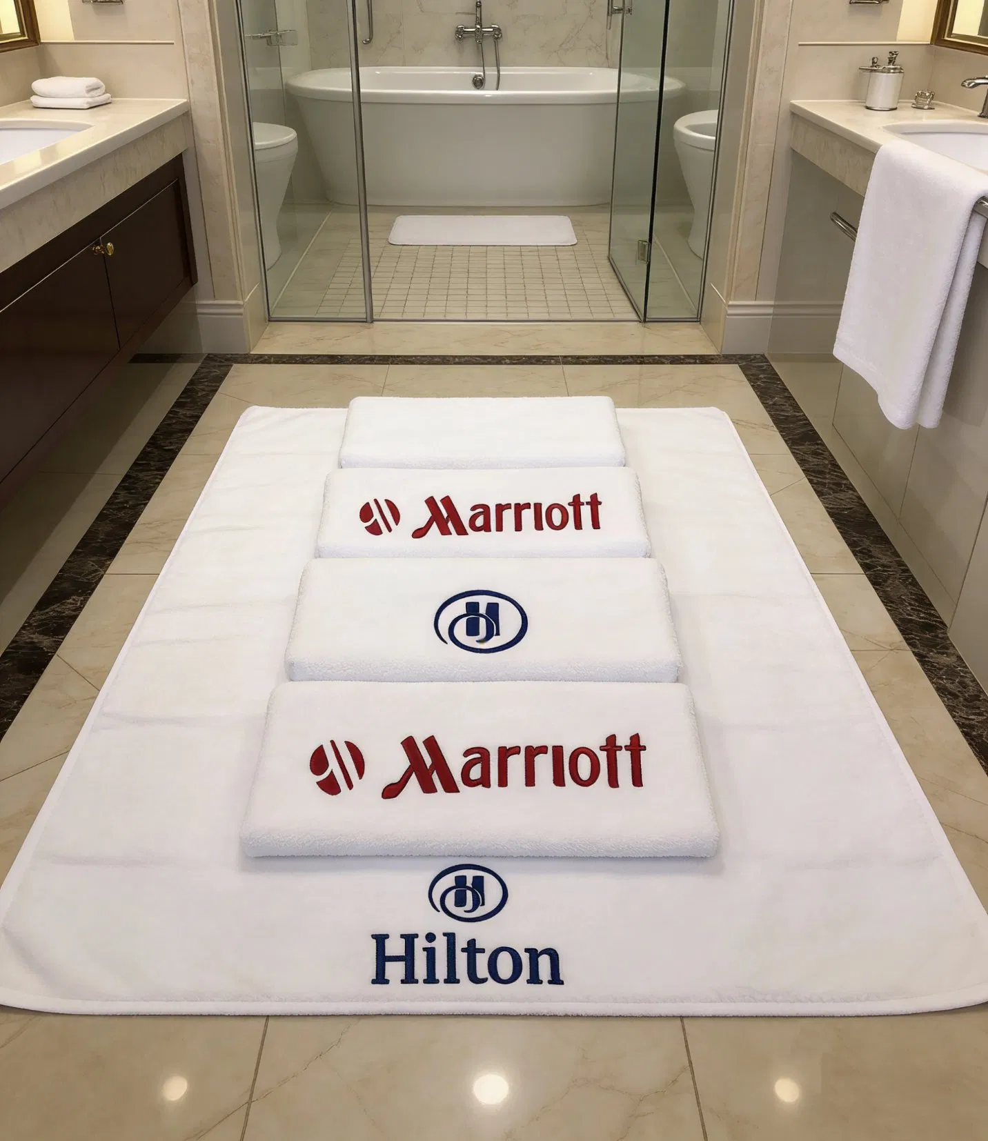 High Quality Custom Hotel Luxury 100% Cotton Face Hand Bath Washing Towels
