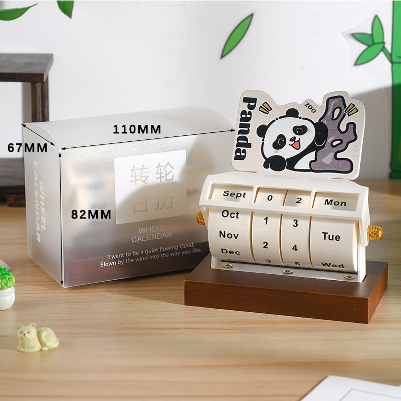 Adorable Capybara Desk Calendar - Wooden Perpetual Countdown Corporate Gift