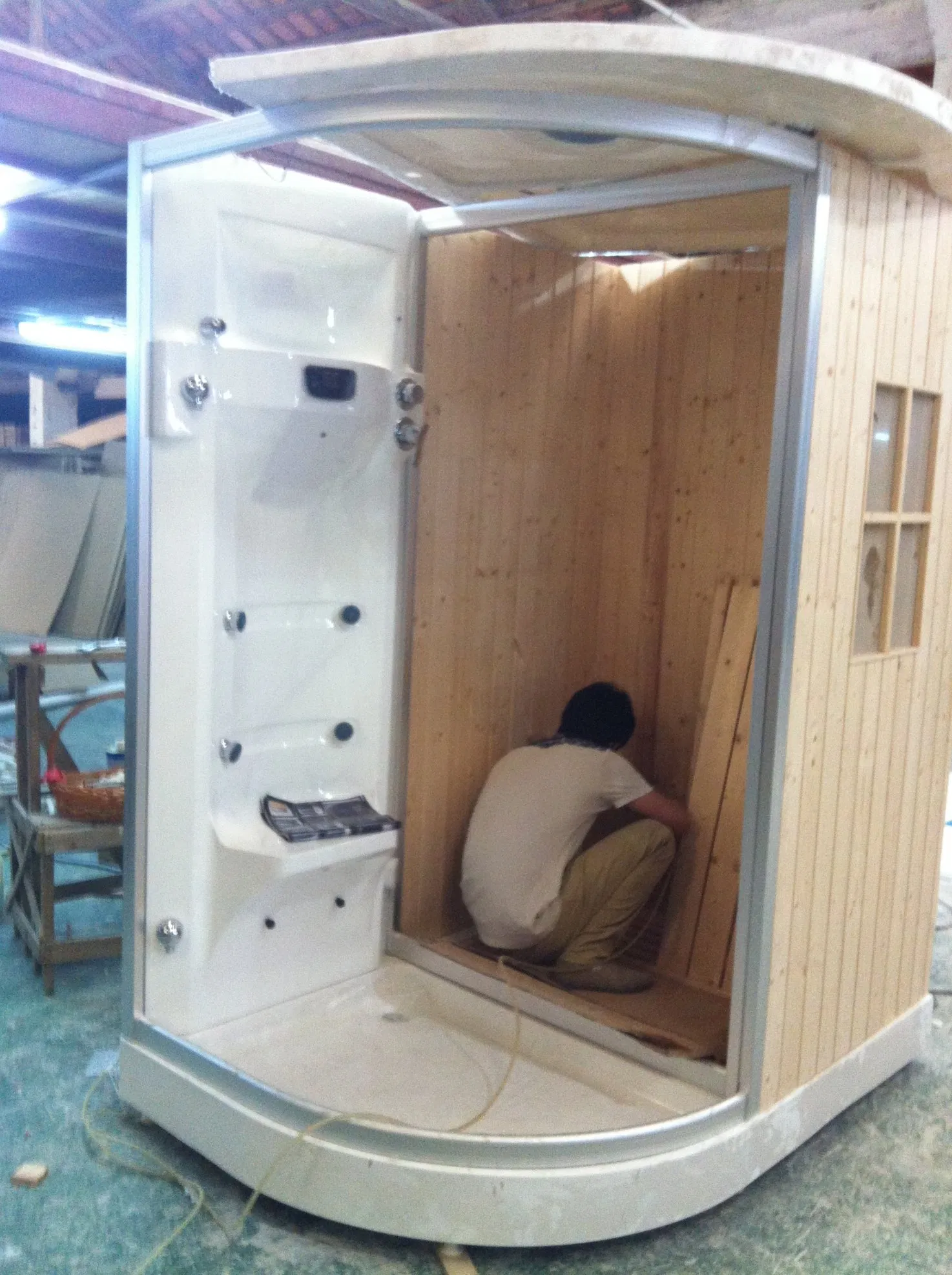 Indoor Computer Control Wood Wet Steam Shower and Sauna Rooms