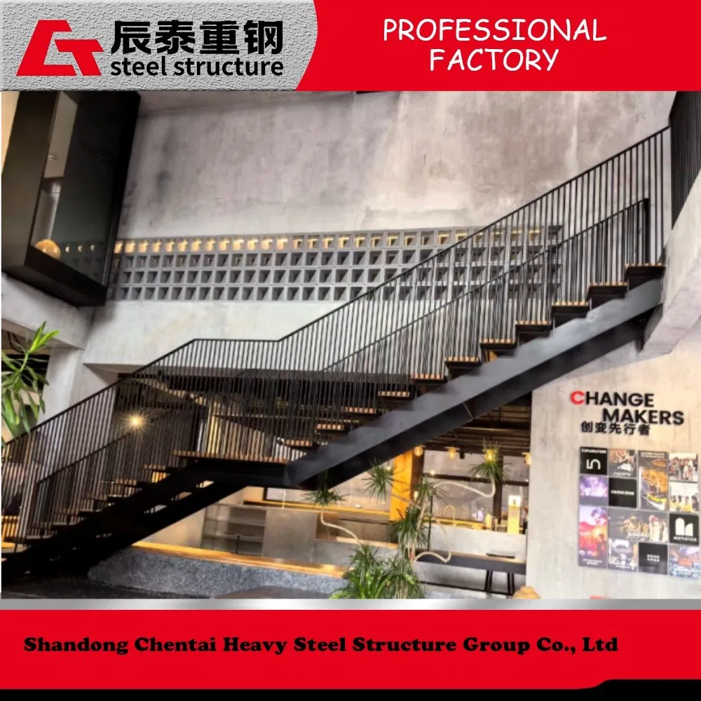 Building Material Steel Structure Staircase for Coffee Shop Indoor Building