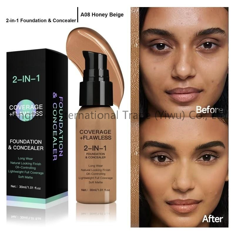 Oil-Control Foundation Cream with Long-Lasting and Non-Fading Coverage. European-Style Foundation Lotion.