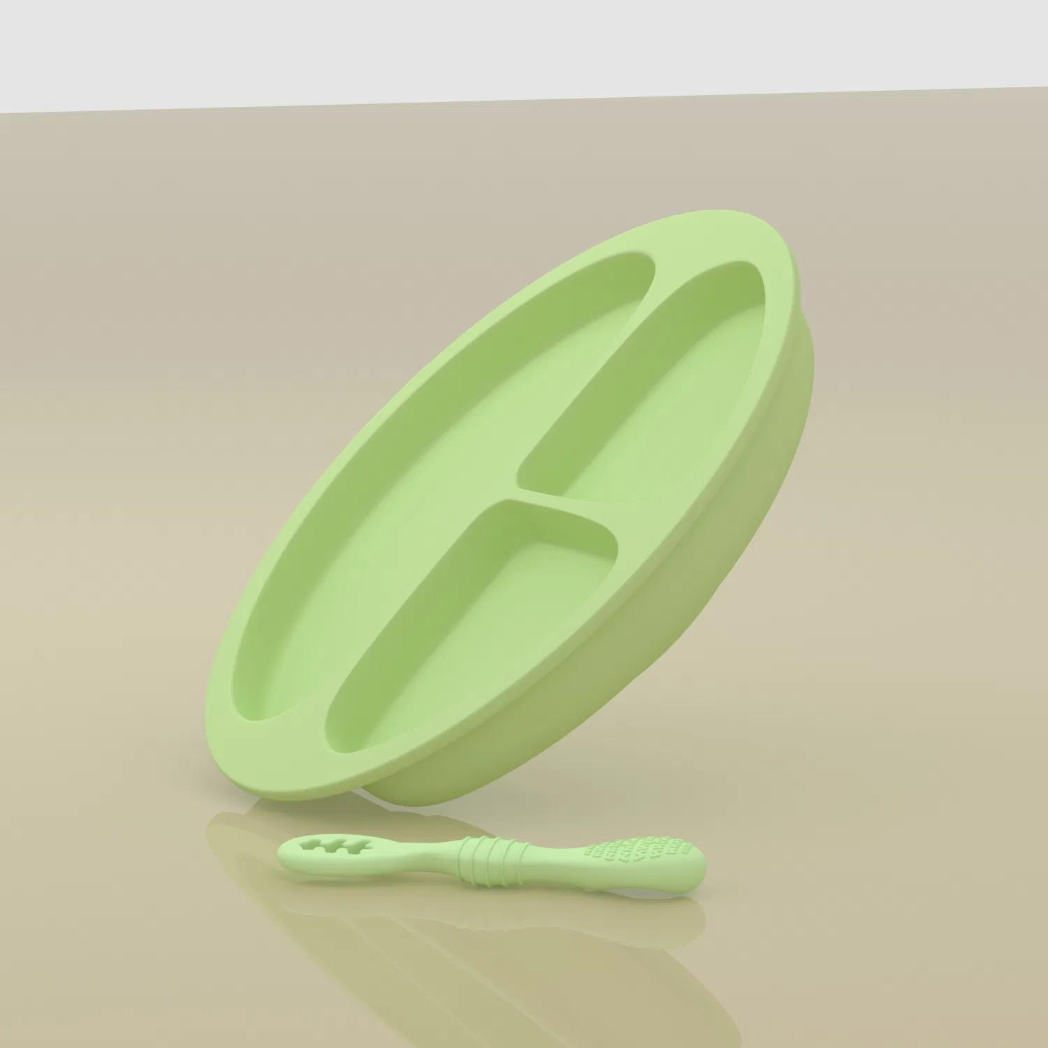 Baby Plates, 100% Silicone Toddler Plates, Suction Plates for Baby, Divided Design, BPA Free, Dishwasher & Microwave Safe