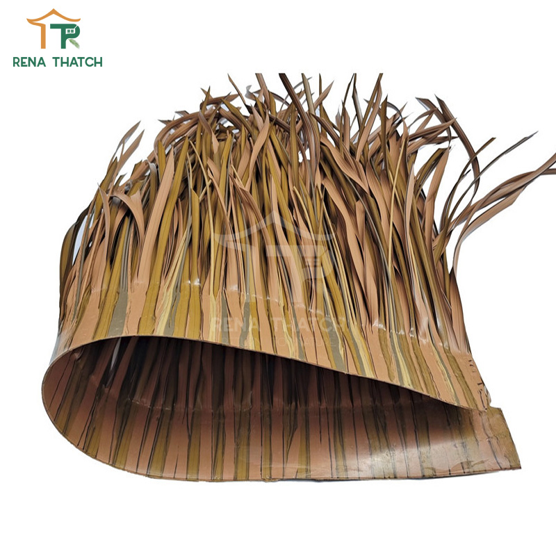 Weather Resistant Anti-UV Grass Thatch Roof Tile Artificial Synthetic Cogon Thatch