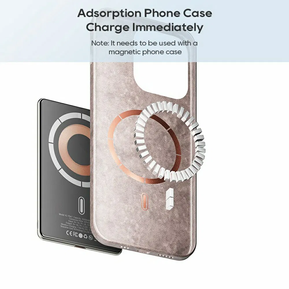 Kl-Yd67 Ultra-Thin 15W Magnetic Wireless Charger 5000mAh Phone Power Bank