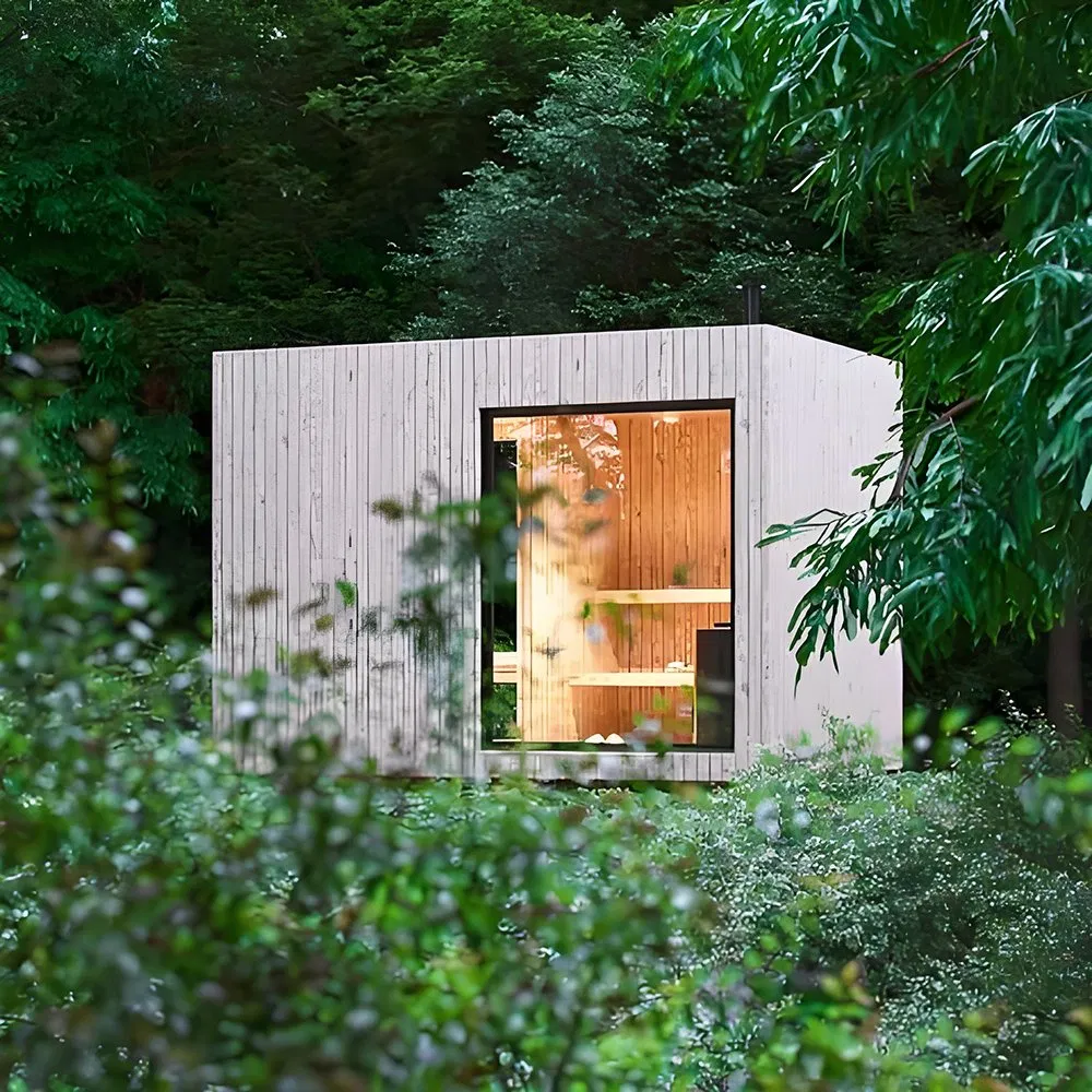 Премиум сауна для улицы из двойной хемлока на 4-6 человек