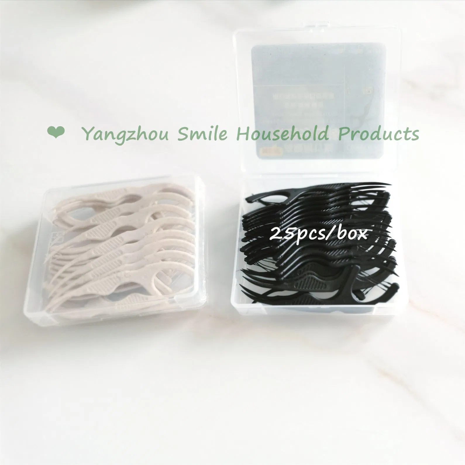 FDA Eco Bamboo Charcoal Dental Floss Picks with OEM Service