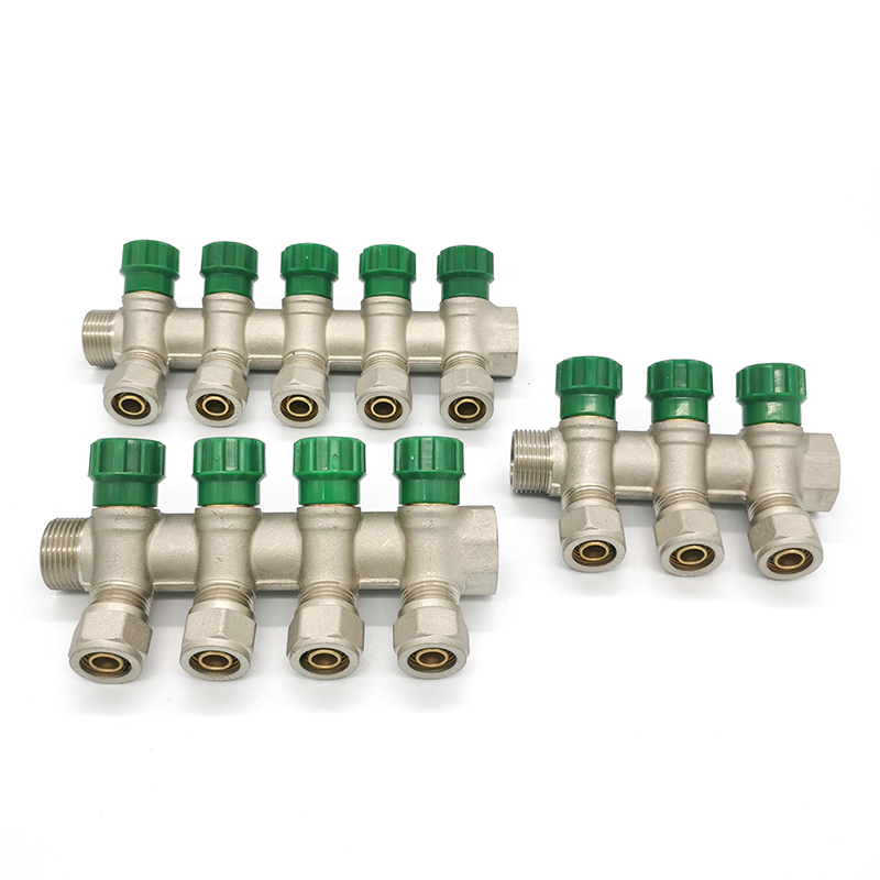 2-6 Ways Forged Brass Manual Radiant Heat Manifold House Heating Set Manifold Exhaust