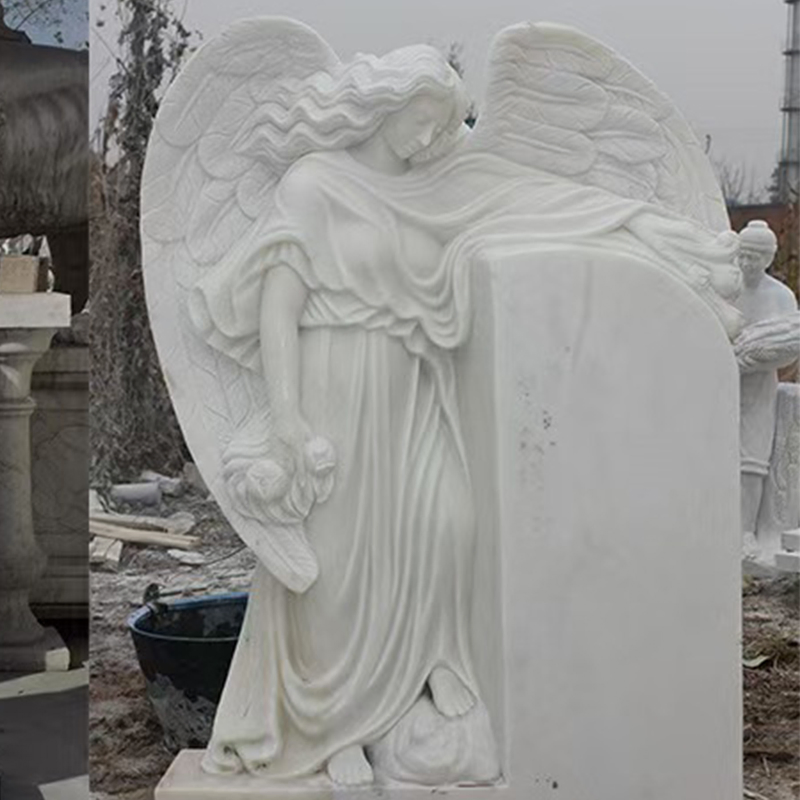 White Marble Headstone Heart Shaped Marble Tombstone Monument