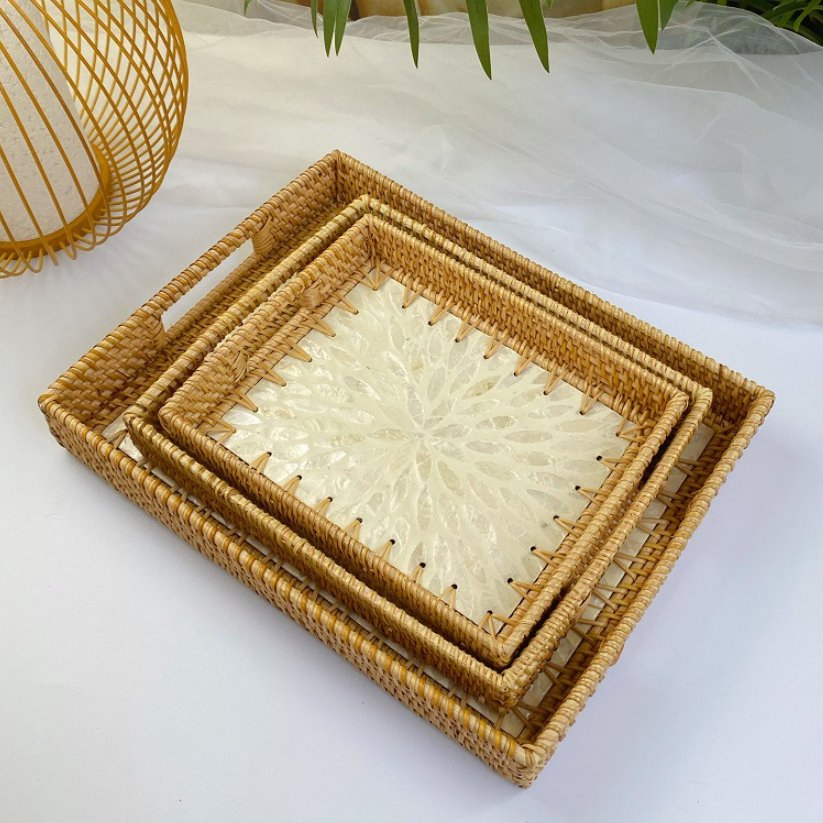 Rattan Bamboo Fruit Food Storage Basket