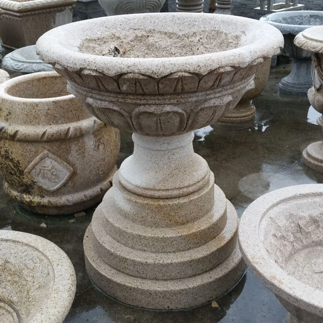 China Manufacturer Natural Stone Garden Decoration Carved Stone Granite Flower Pot