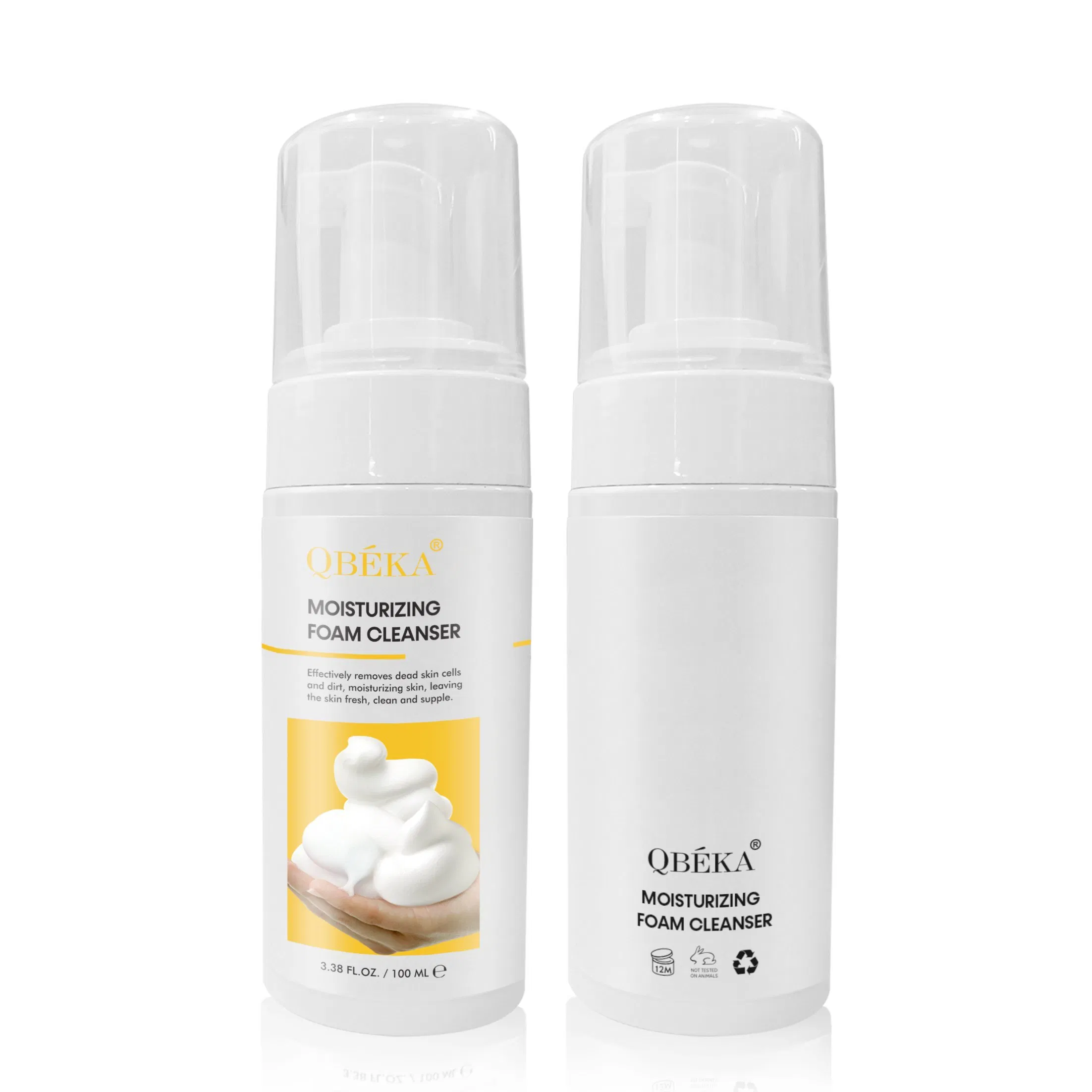 Qbeka Organic Moisturizing Foam Cleanser Vegan Facial Wash for Sensitive Skin