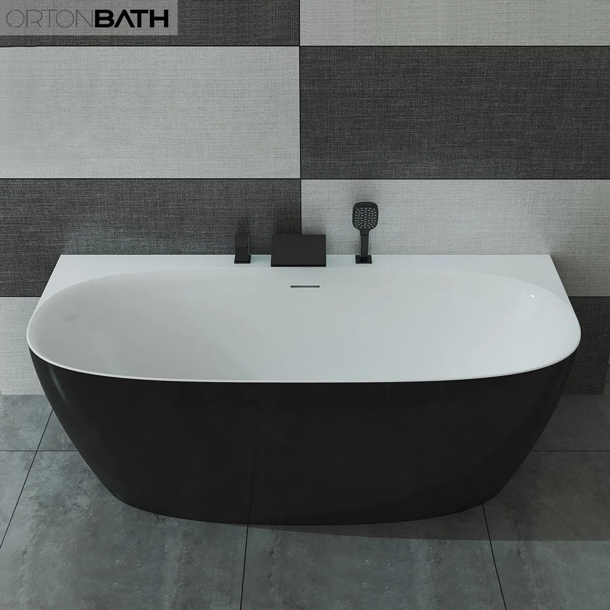 Акриловая овальная ванна Ortonbath с гидромассажем