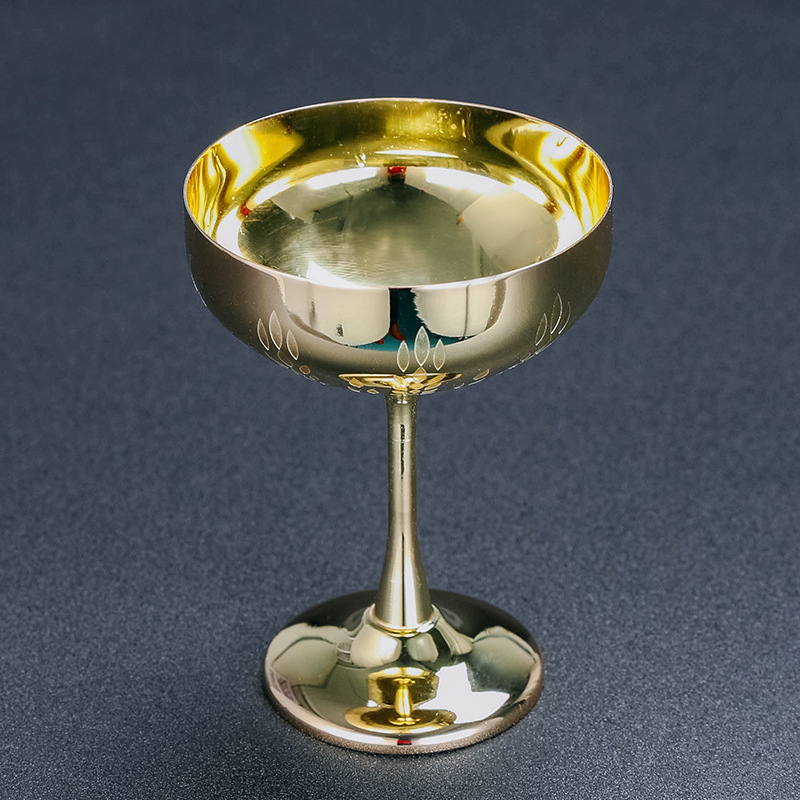 Stylish Stainless Steel Floral Cocktail Glasses for Home Bars