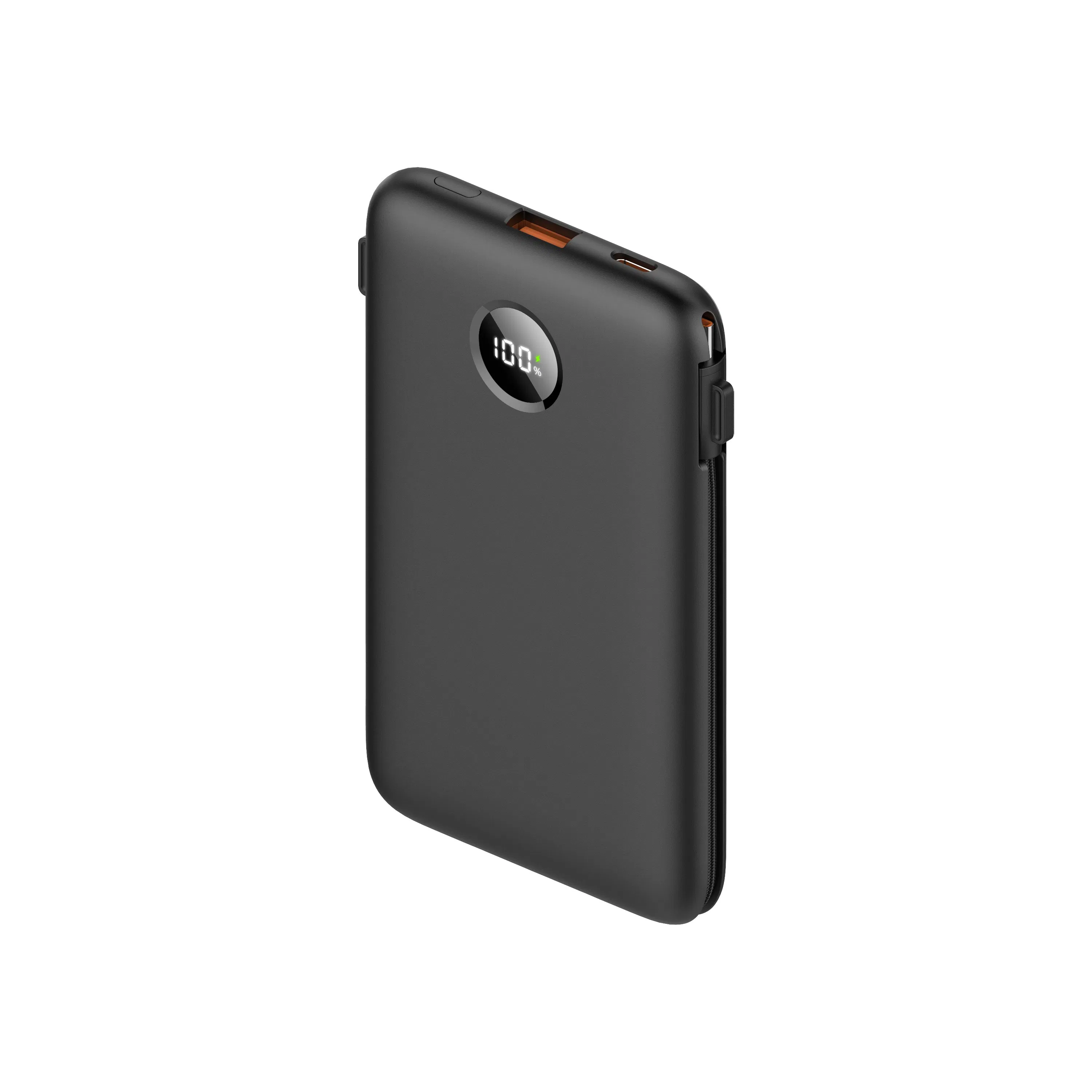 2*Type C Cable USB-C in-Built Cords Fast Charging Power Bank with LCD Screen