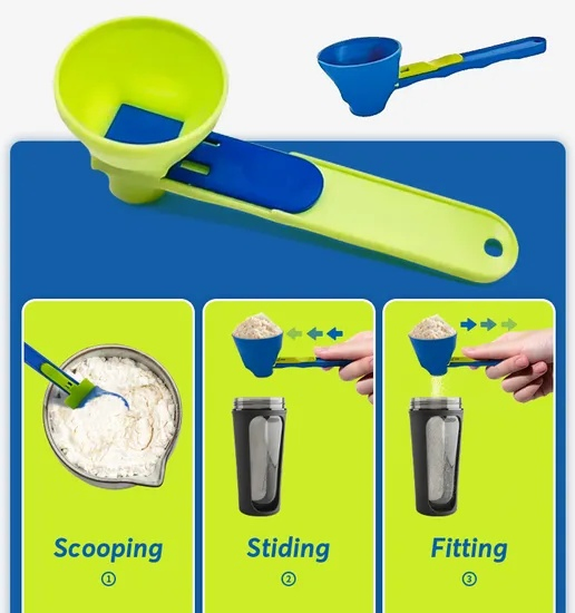 Portable Long Handle Precise Mess-Free Supplement Protein Powder Scoop