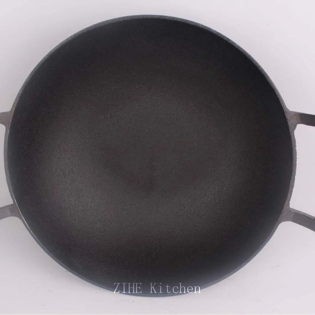 Cast Iron Old-Fashioned Non-Stick Pan Double Ear Wok Thickened Uncoated