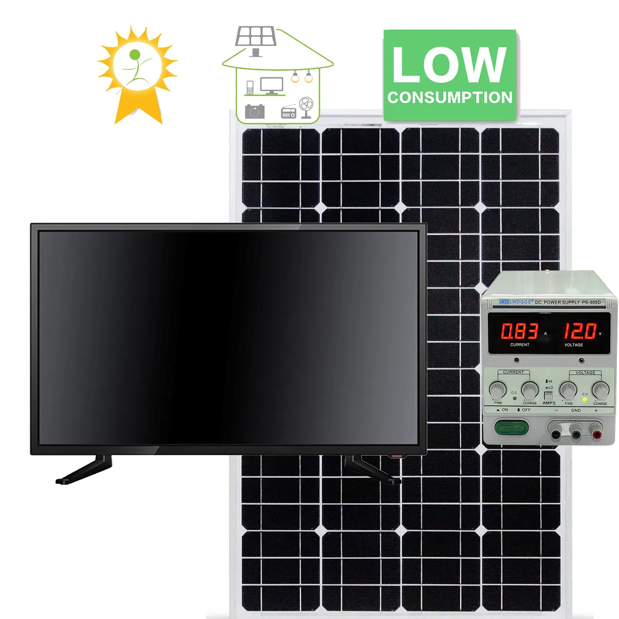 Солнечный LED телевизор 19-43 дюйма с аккумулятором