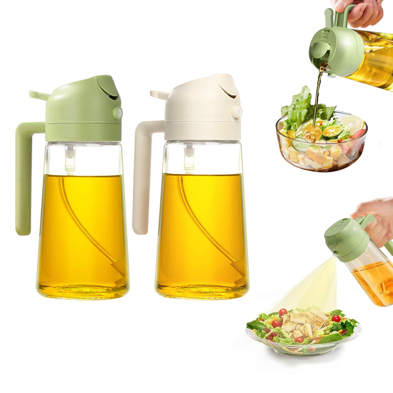 Olive Oil Dispenser Sprayer Glass Bottle Pour 2 in 1 Oil Spray Bottle